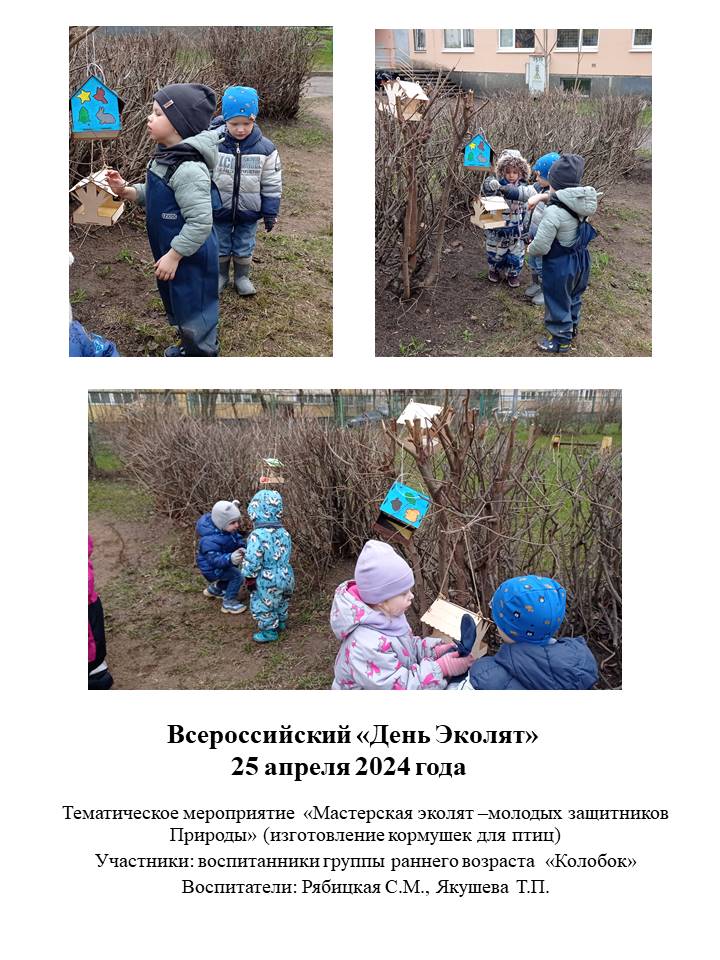 Тематическое мероприятие Мастерская эколят молодых защитников Природы изготовление кормушек для птиц 2